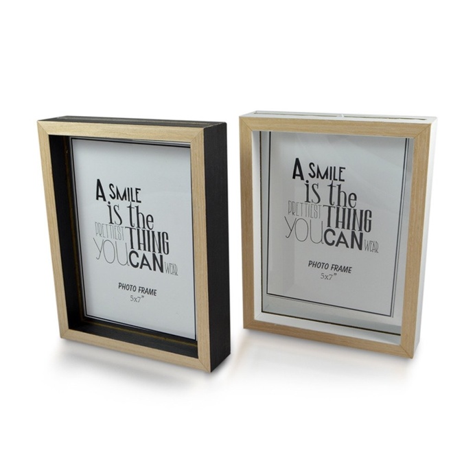 Slide in Photo Frame Natural Colour 14cm x 18cm, Set of Two Pictures 10cm x 15cm