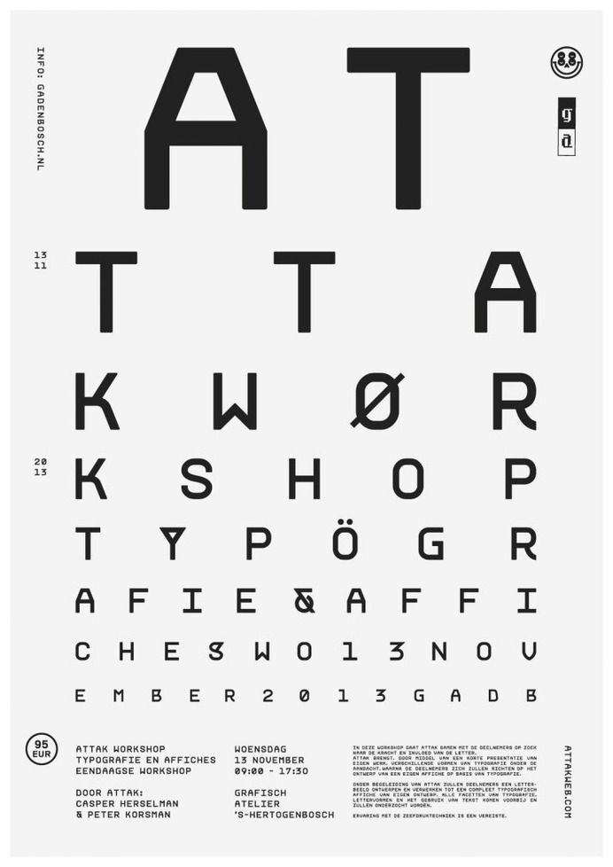 ATTAK Workshop, poster submitted and designed by ATTAK (2013)