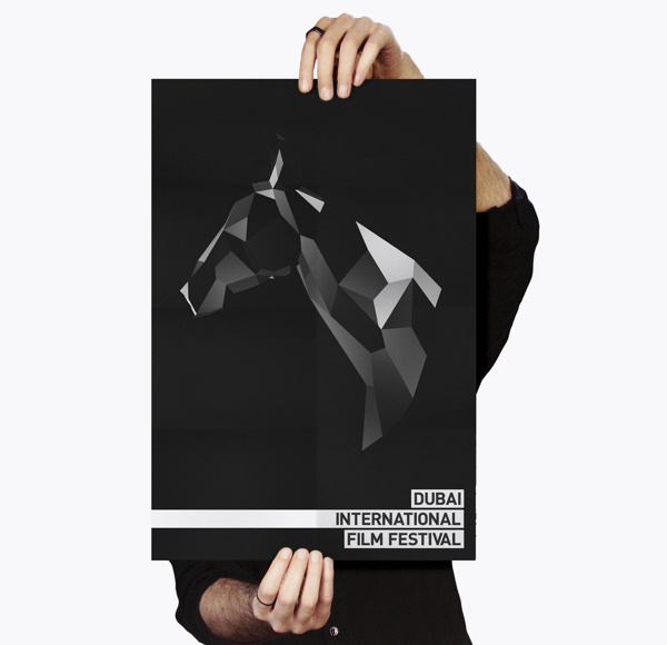 Dubai Film Festival Rebrand Pitch on Behance #horse #polygon #white #graphic #black #digital
