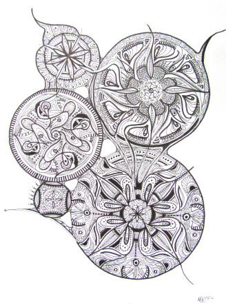 Five by Nadja Christin #drawing #illustration #mandala #five