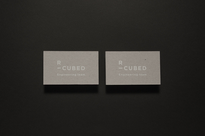 R-CUBED business cards #restoration #concrete #business #construction #branding #r-cubed #contemporary #hot #industrial #photography #minimal #studio #stationery #cards #foil #cube