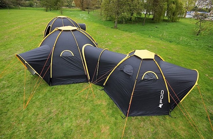 Go #camping in #style thanks to the POD #tent, a #modular tent #design that allows you to accommodate a huge number of people.