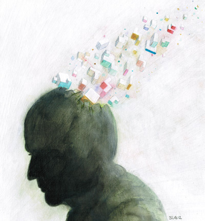 stephane lauzon, alzheimer #old #memory #alzheimer #stephane #cardboard #souvenir #slauz #gesso #lauzon #man #watercolor