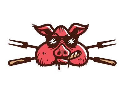 Drib84 #pig #brand #illustration #logo #character #bbq