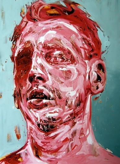 Andrew Salgado Art #white #red #head #art #paintings #man