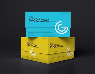 Free Square Boxes Mockup