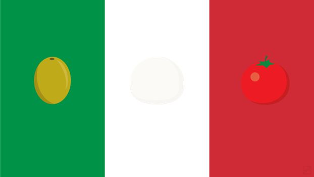 Italy flag and famous food by Frederatic