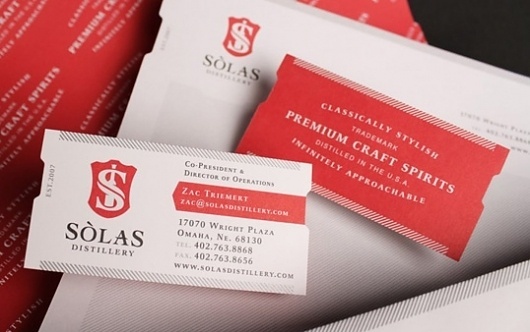 Business Card | Lovely Stationery | Page 19 #red #business #solas #card #distillery #diecut #logo