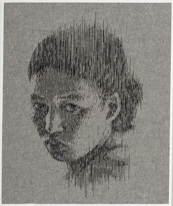 New Portraits by Kumi Yamashita Made with Nails, Thread, and Denim #pins