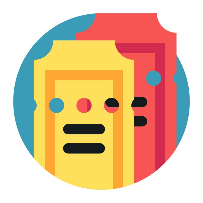 See more icon inspiration related to ticket, cinema, access, movie tickets, entertainment, movies, theatre, stars, film, movie and interface on Flaticon.