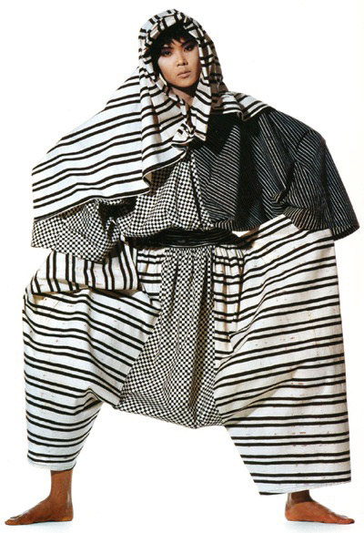 585 JUN SS 1984 PENN #model #white #stripes #black #photography #drapery #fashion