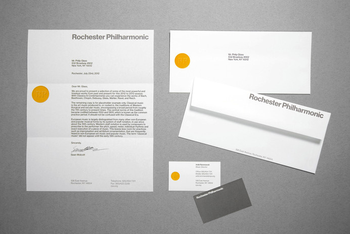 Rochester Philharmonic - Identity project image #business #card #print #envelope #stationery #letterhead