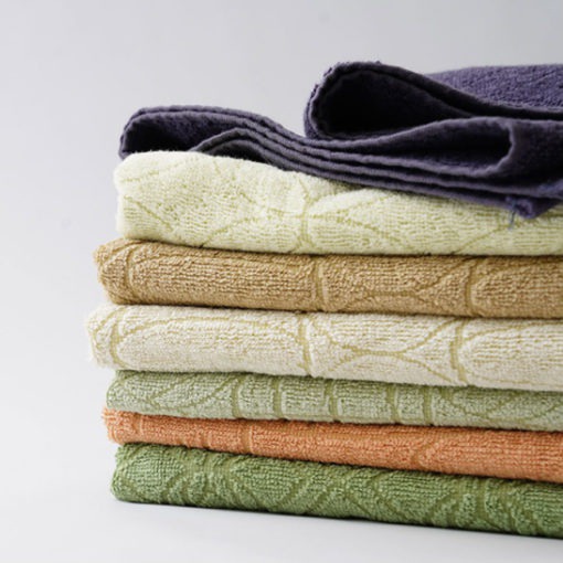 Vegetable-Dyed Towels These Vegetable-Dyed Towels are super absorbent and durable. Dyed using discarded natural produce, they are sustainable and toxin-free. They are great to use in the bathroom and the kitchen. Made in Japan.
