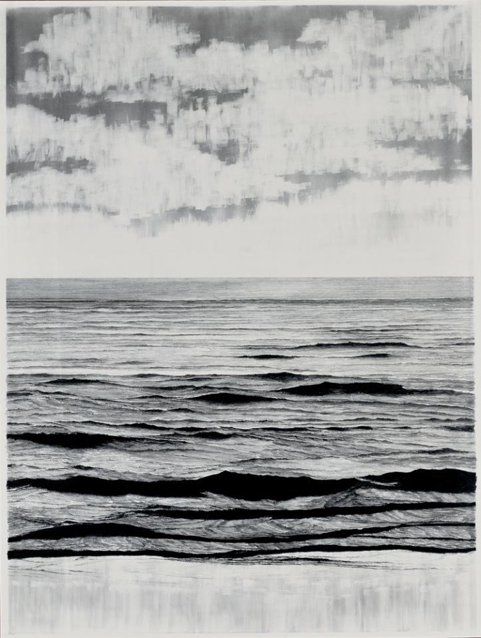 Francisco Faria "sea (erased)", 2009 graphite on paper, 150x110cm.