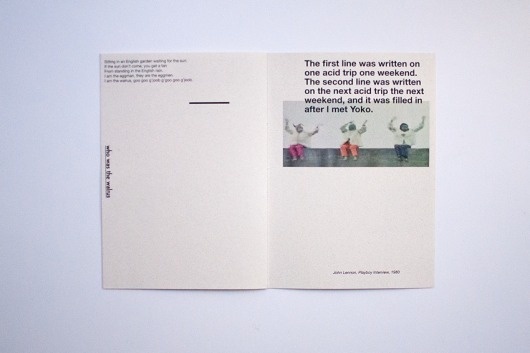 Who was the walrus : davidegioacchini #magazine #layout #fanzine #publication