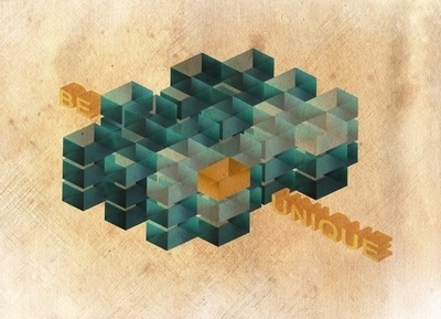BE UNIQUE Art Print by adamned.art | Society6 #geogrpaphic #pattern #cubes #design #retro #unique #be #art #adamned #typo