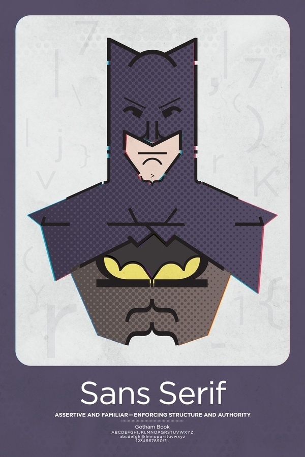 MFA Superhero Typographic Classifications on the Behance Network #superhero #matthew #olin #typography