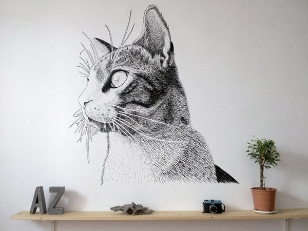 Imagen #shelf #cat #painting