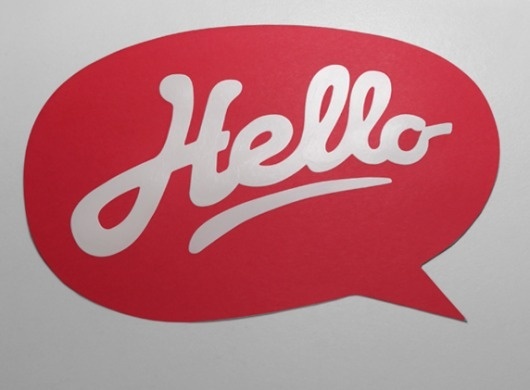 Hello Bubble (mkn design - Michael Nÿkamp) #red #bubble #speech #written #hello #type #hand