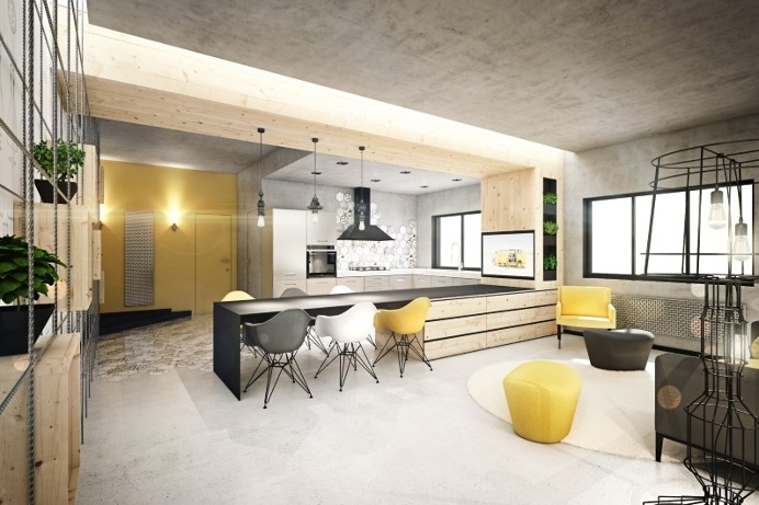 interiors with industrial tones