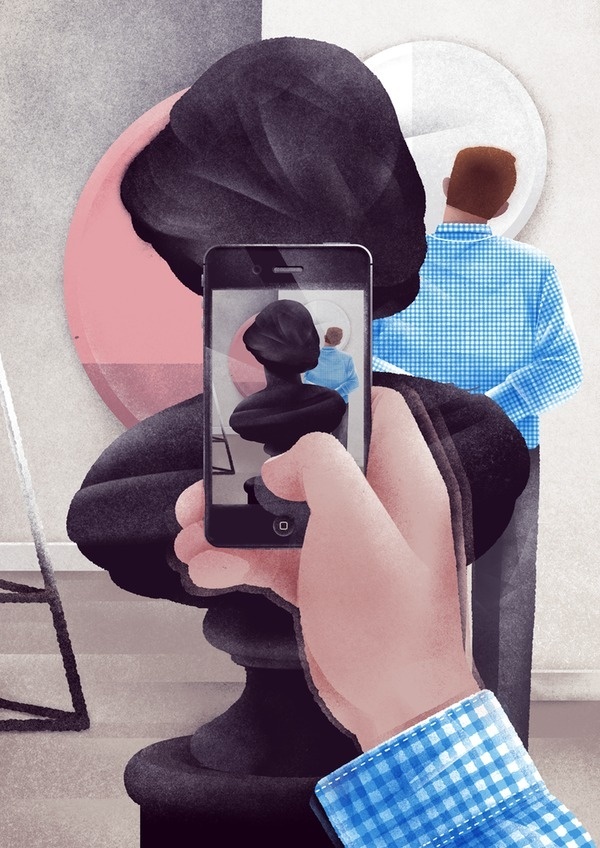 Auto portrait in the museum. strautniekas #illustration #portrait #strautniekas