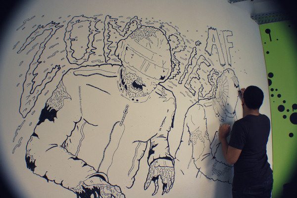 Bruno Miranda daft punk illustration wall art inspiration #punk #graffiti #illustrator #daft #illustration #wall #art #zombie