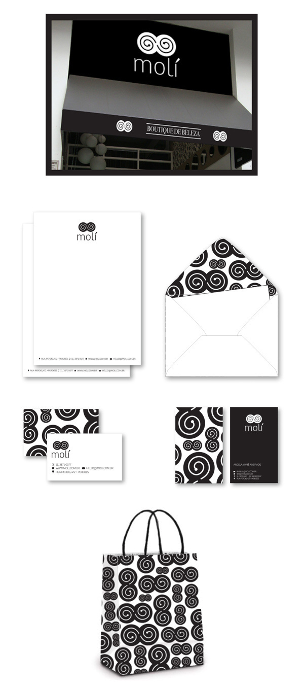 Molí boutique de beleza (Molí beauty boutique) on Behance #visual #letterheat #papelaria #brand #st #identity