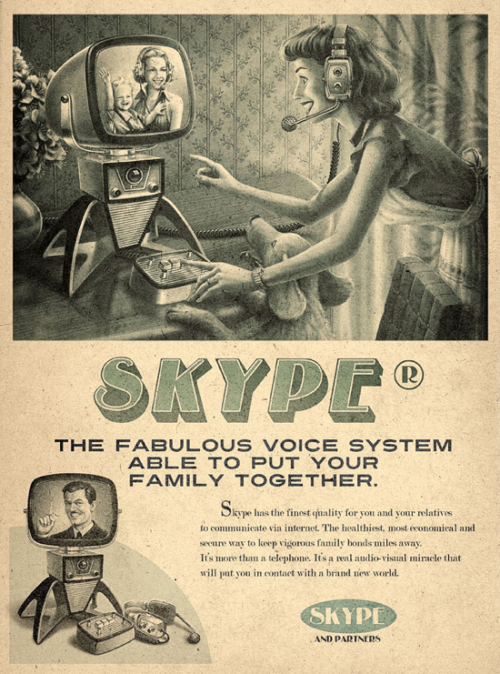 Skype retro poster #buzz #print #socialmedia