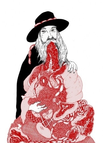 Hard Feelings on imgfave #ilustration #meat #red #black