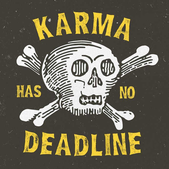 My new handmade typeface called Higgs Boson Blues, hand carved on linoleum to create a real textured font. #karma #skull #illustration #font #lettering