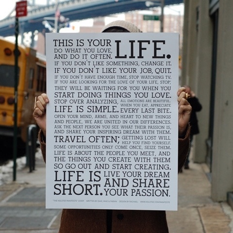 Holstee Manifesto Poster by Holstee | HOLSTEE #design #poster #awesome #life #typography