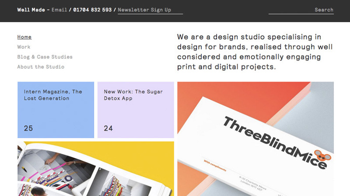 Organized grid design with pastel colors for an eye catching theme.