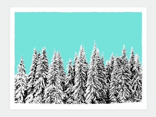 Snowblinded™ - Winter Pines Screen Print #print #illustration #art #winter #snow #screen print #spines #colorado #snowblinded #snowbl