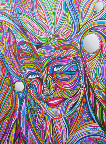Boudica by Nadja Christin #potrait #woman #design #colourful #colorful #colors #synaesthsia #boudica #drawing #illustration