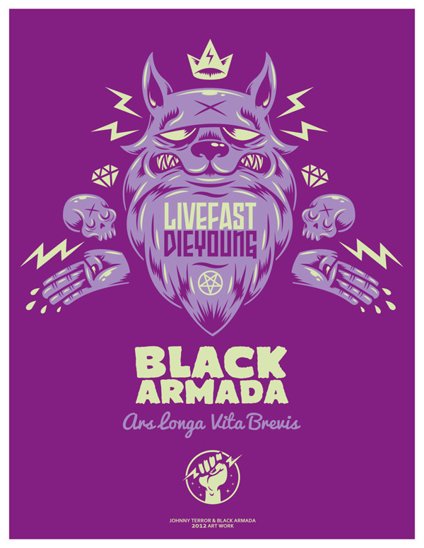 Live Fast / Die Young on Behance #illustration #purplegreen #poster