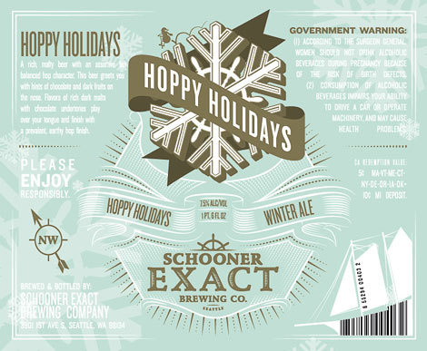 Schooner Exact Brewing Co. Winter Ale Label #packaging #beer #label #bottle