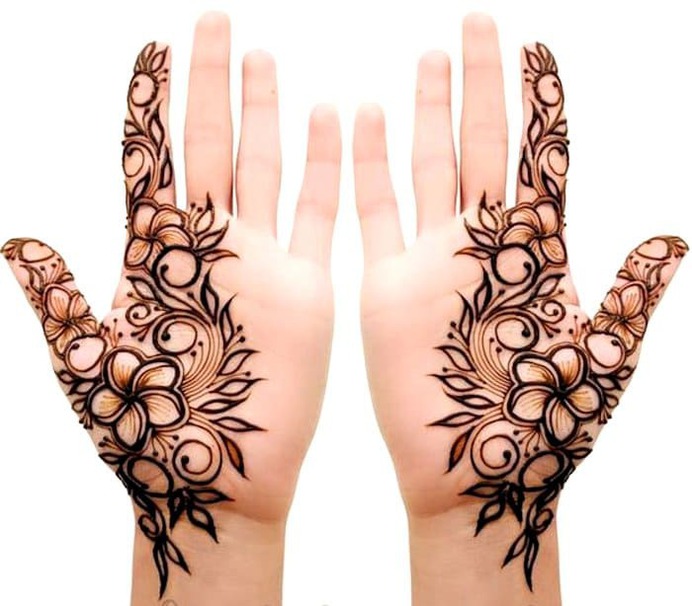 Simple new arabic design of mehndi