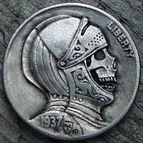 0HOBO5.jpg 280×280 pixels #coin #skull #hobo #carved