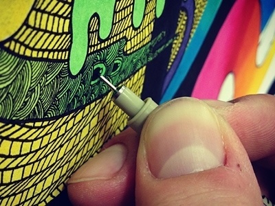 Dribbble - Untitled 1 (Marker on board, 30x40) Detail by Chuck Anderson #illustration #line