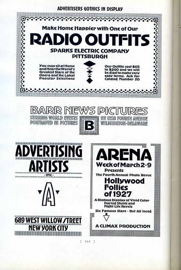 Advertiser's Gothic is a typeface designed by Robert Wiebking for Western Type Foundry in 1917. #type #specimen #typography