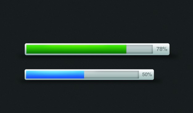 Download progress bars in blue and green Free Psd. See more inspiration related to Green, Blue, Web, Elements, Colors, Ui, Psd, Web elements, Progress bar, Progress, Horizontal and Bars on Freepik.