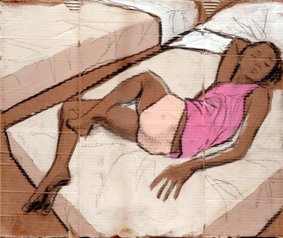 Patelas on the Behance Network #painting #figure #cardboard