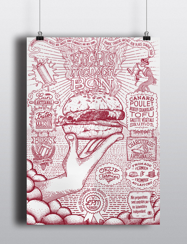 LPM burgers on Behance #meat #poster