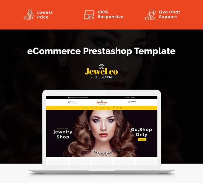 #JewelCo - #Jewelry & #Imitation - #Prestashop #Responsive #Theme | #TemplateTrip #eCommerce #Website #Design #Template