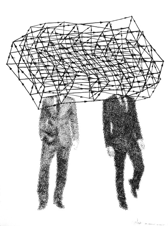 Get Directions, by Dan Bina #ink #ny #abstraction #bina #drawing #dan #dots #art #figurative #york #paper #brooklyn #new