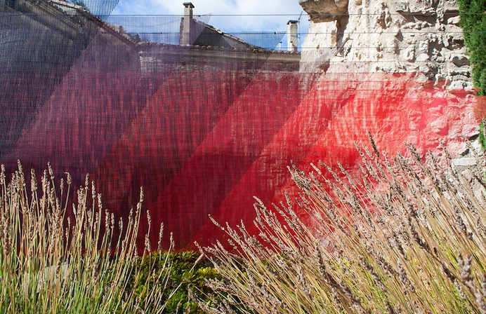 Colorful Installation Art in Ancient Greek Ruin by Quintessenz