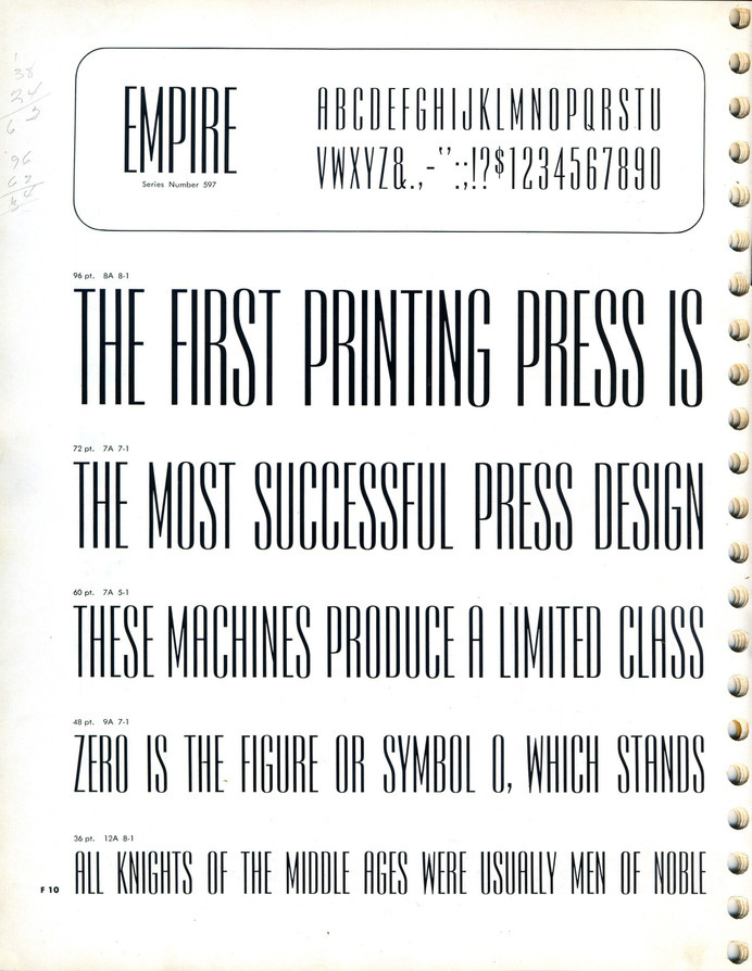 Empire type specimen #type #specimen