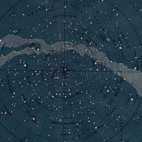 pixelsbeatpaper:1894 Milky Way Star MapOriginal antique celestial astronomy chart print of the northern hemisphere in navy coloring. #map #s