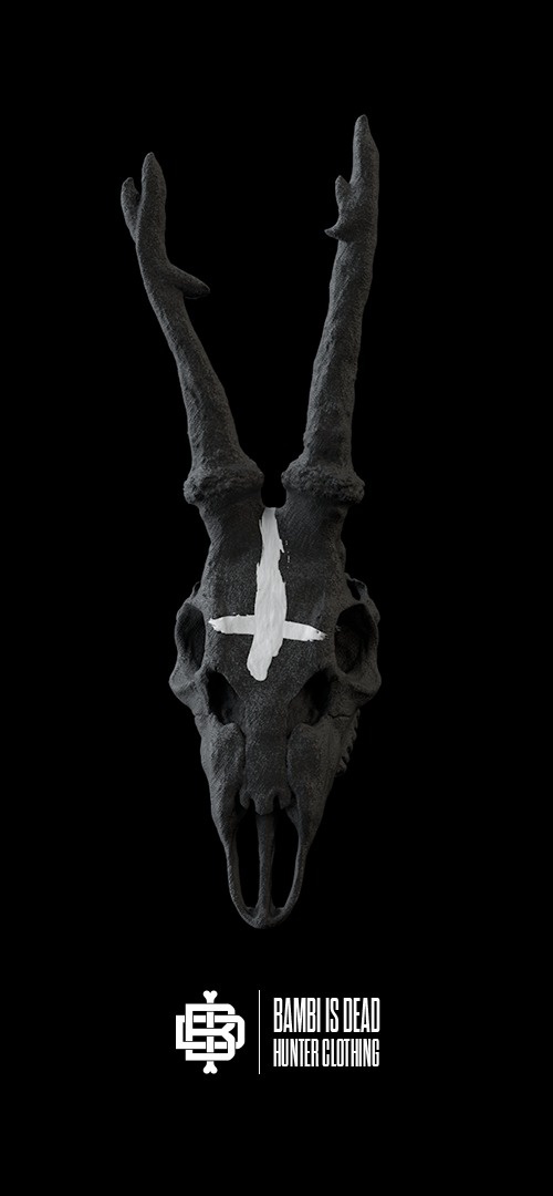 Bambi is Dead - Hunter Clothing 3D logo #bambi #hunter #is #logo #dead #skull