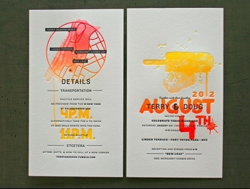 Design Work Life » cataloging inspiration daily #invitation #new #gradient #york #wedding #neon
